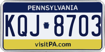 PA license plate KQJ8703