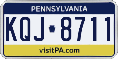 PA license plate KQJ8711
