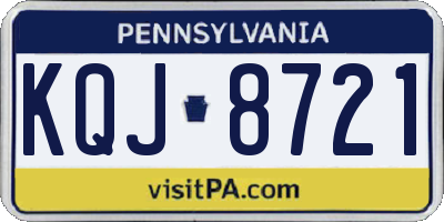 PA license plate KQJ8721