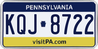PA license plate KQJ8722