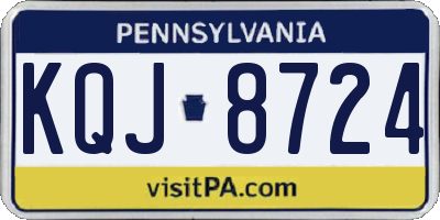 PA license plate KQJ8724