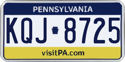 PA license plate KQJ8725