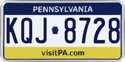 PA license plate KQJ8728
