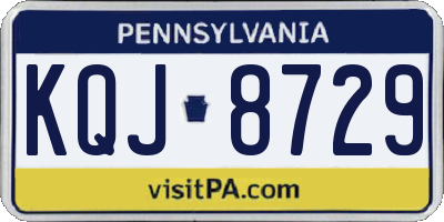 PA license plate KQJ8729