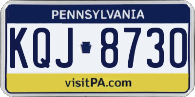 PA license plate KQJ8730