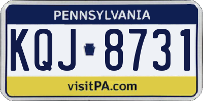 PA license plate KQJ8731