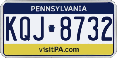 PA license plate KQJ8732