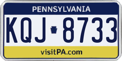 PA license plate KQJ8733