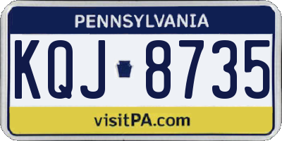 PA license plate KQJ8735