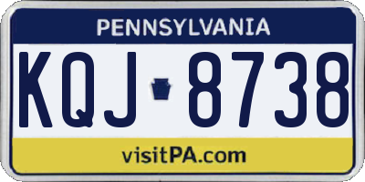 PA license plate KQJ8738