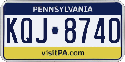 PA license plate KQJ8740