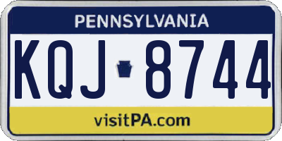 PA license plate KQJ8744