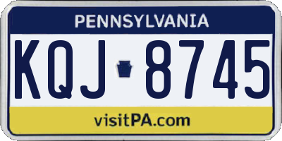 PA license plate KQJ8745