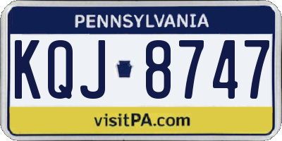 PA license plate KQJ8747