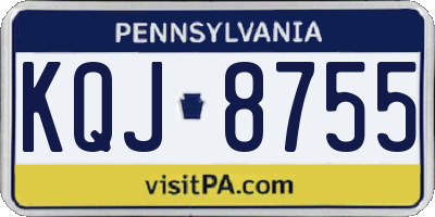 PA license plate KQJ8755