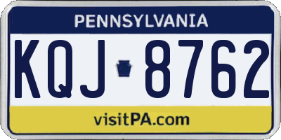 PA license plate KQJ8762