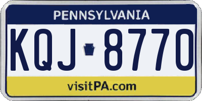 PA license plate KQJ8770