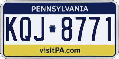 PA license plate KQJ8771