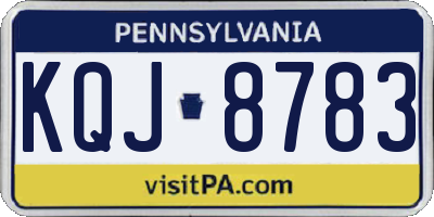 PA license plate KQJ8783