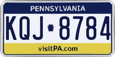 PA license plate KQJ8784