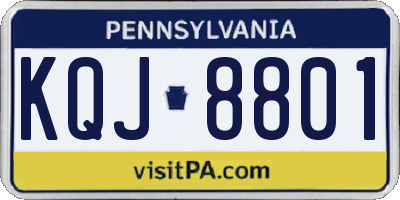 PA license plate KQJ8801