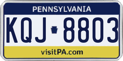 PA license plate KQJ8803