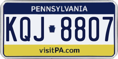 PA license plate KQJ8807