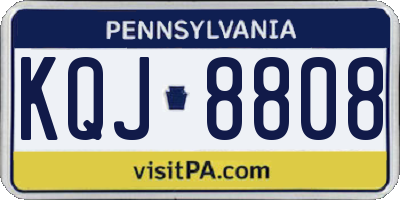 PA license plate KQJ8808