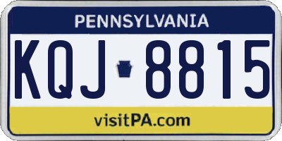 PA license plate KQJ8815
