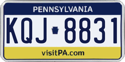 PA license plate KQJ8831