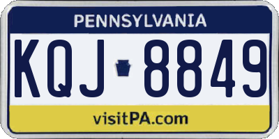 PA license plate KQJ8849
