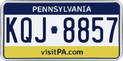 PA license plate KQJ8857