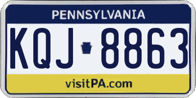 PA license plate KQJ8863