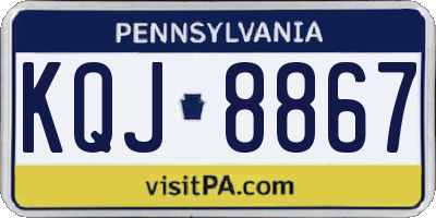 PA license plate KQJ8867