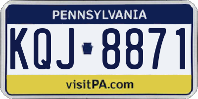 PA license plate KQJ8871