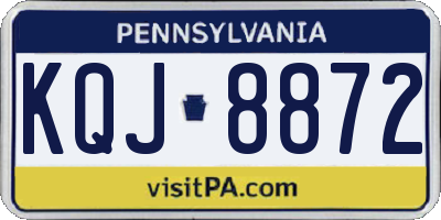 PA license plate KQJ8872