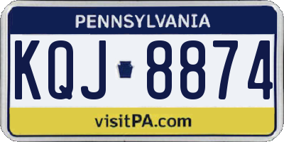 PA license plate KQJ8874