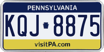 PA license plate KQJ8875