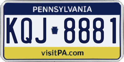 PA license plate KQJ8881