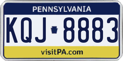 PA license plate KQJ8883
