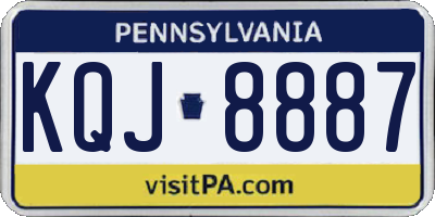 PA license plate KQJ8887
