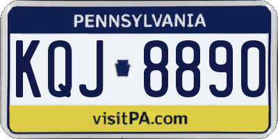 PA license plate KQJ8890