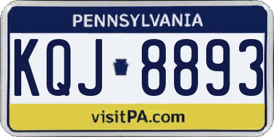 PA license plate KQJ8893
