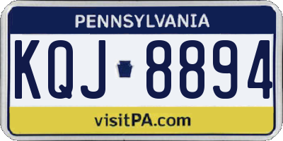 PA license plate KQJ8894