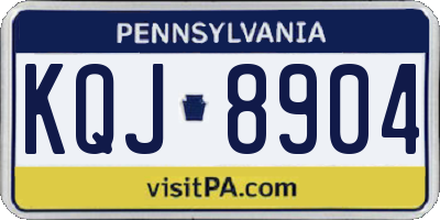 PA license plate KQJ8904