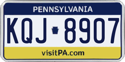 PA license plate KQJ8907
