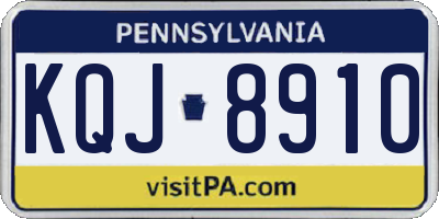 PA license plate KQJ8910