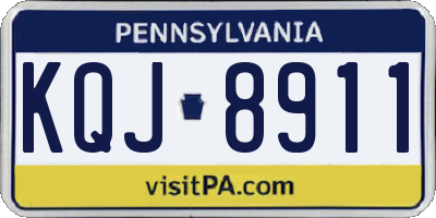 PA license plate KQJ8911