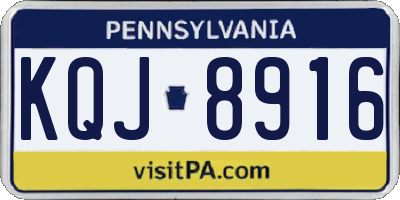 PA license plate KQJ8916