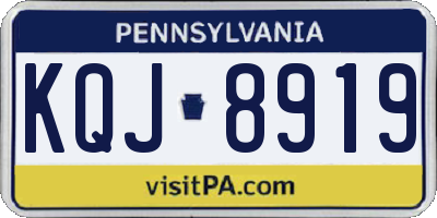 PA license plate KQJ8919